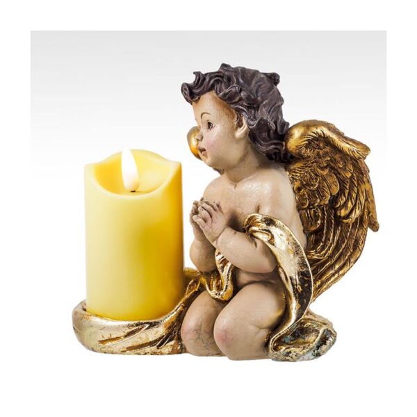 Angel kneeling with candle