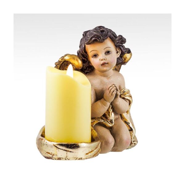 Angel kneeling with candle