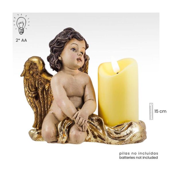 Angel kneeling with candle