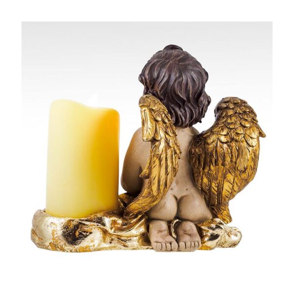 Angel kneeling with candle