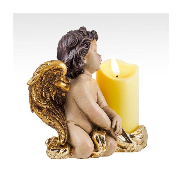 Angel kneeling with candle