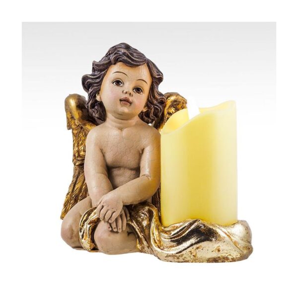 Angel kneeling with candle