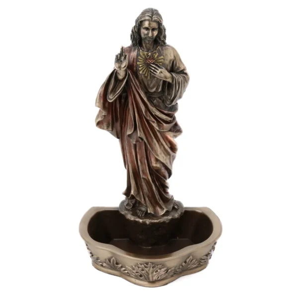 Sacred Heart of Jesus holy water. Bronze