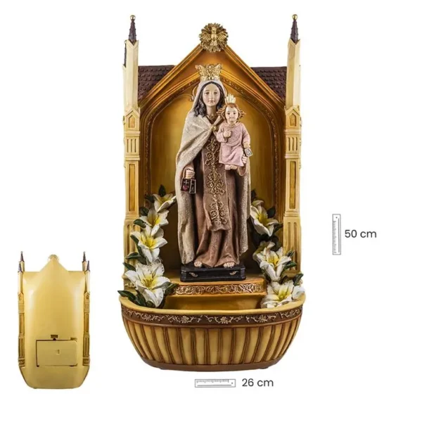 Our Lady of Mount Carmel holy water font