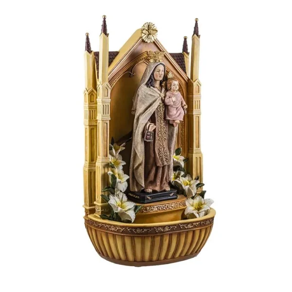 Our Lady of Mount Carmel holy water font