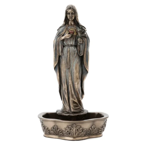 Sacred Heart of Mary holy water. Bronze