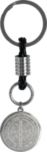 Saint Benedict keychain. Steel.