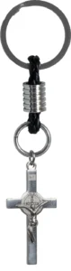 Saint Benedict Cross keychain. Steel.