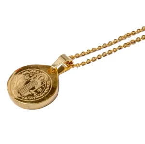 Saint Benedict medal. Steel. Golden