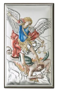 Saint Michael the Archangel altarpiece. Colored