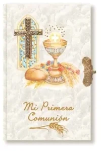 Missal First Communion of nacre. Prayer book.