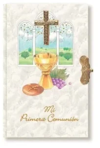 Missal First Communion of nacre. Prayer book.