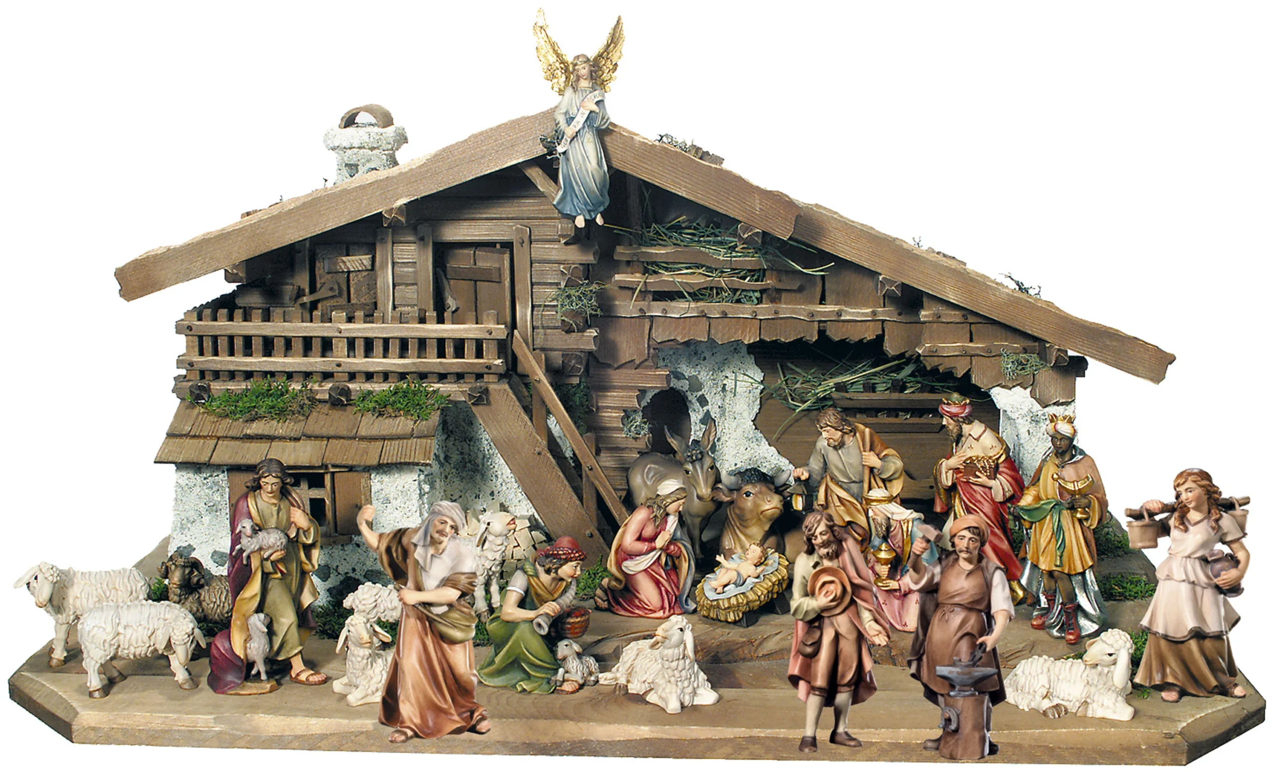 Nativity complete with stable (Rafael Nativity)