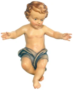 Niño Jesus de cuna. Fibra de vidrio