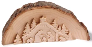 Pesebre Navidad. Talla de madera.