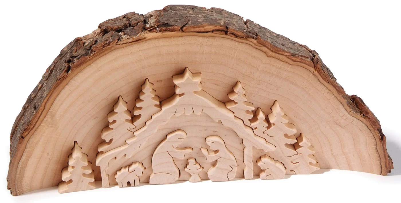 Pesebre Navidad. Talla de madera.