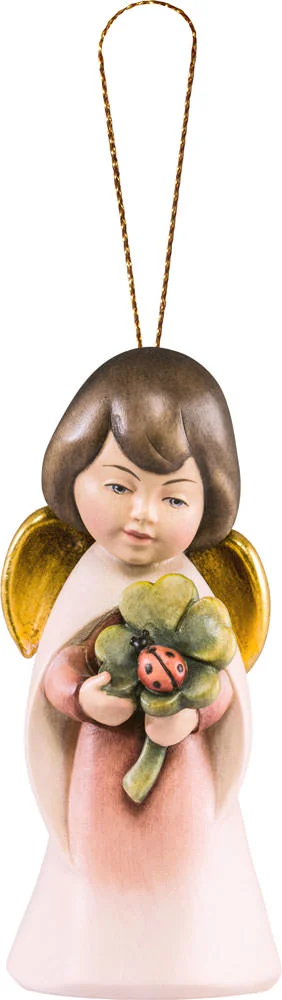 Angel Soñador con trebol de cuatro hojas para colgar