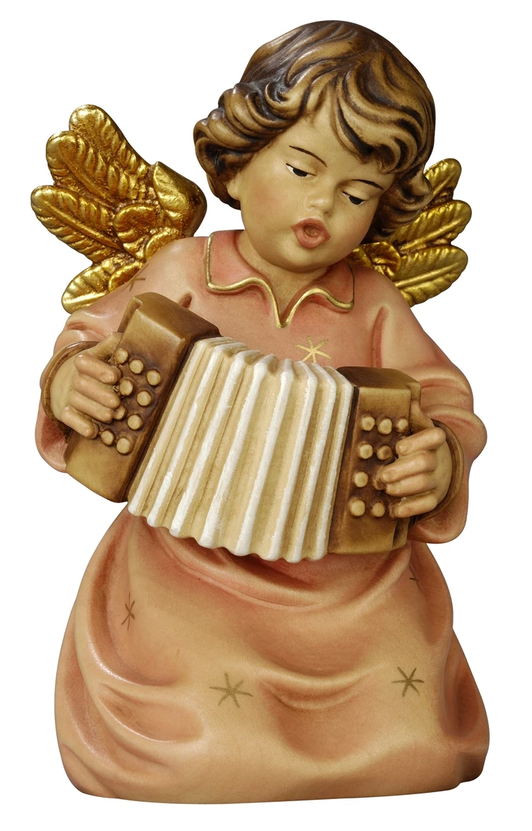 Angel kneeling with accordion