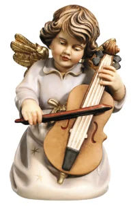 Angel kneeling with double bass