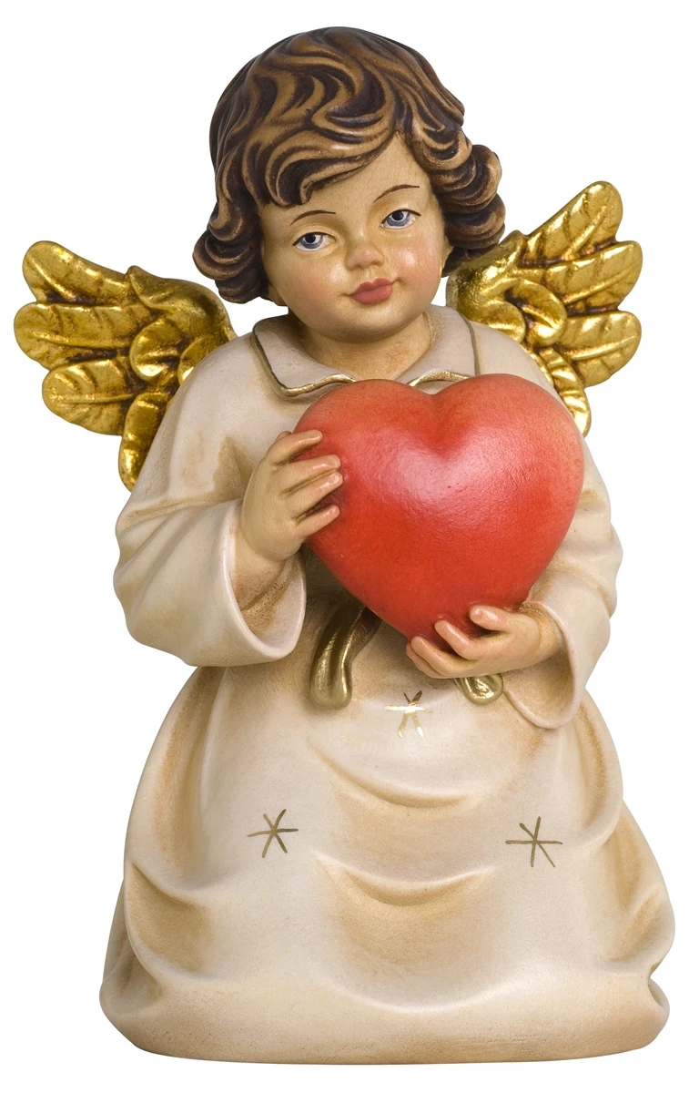 Angel kneeling with heart