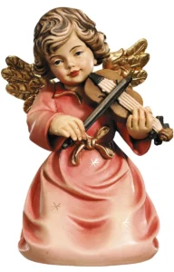 Angel kneeling with violin