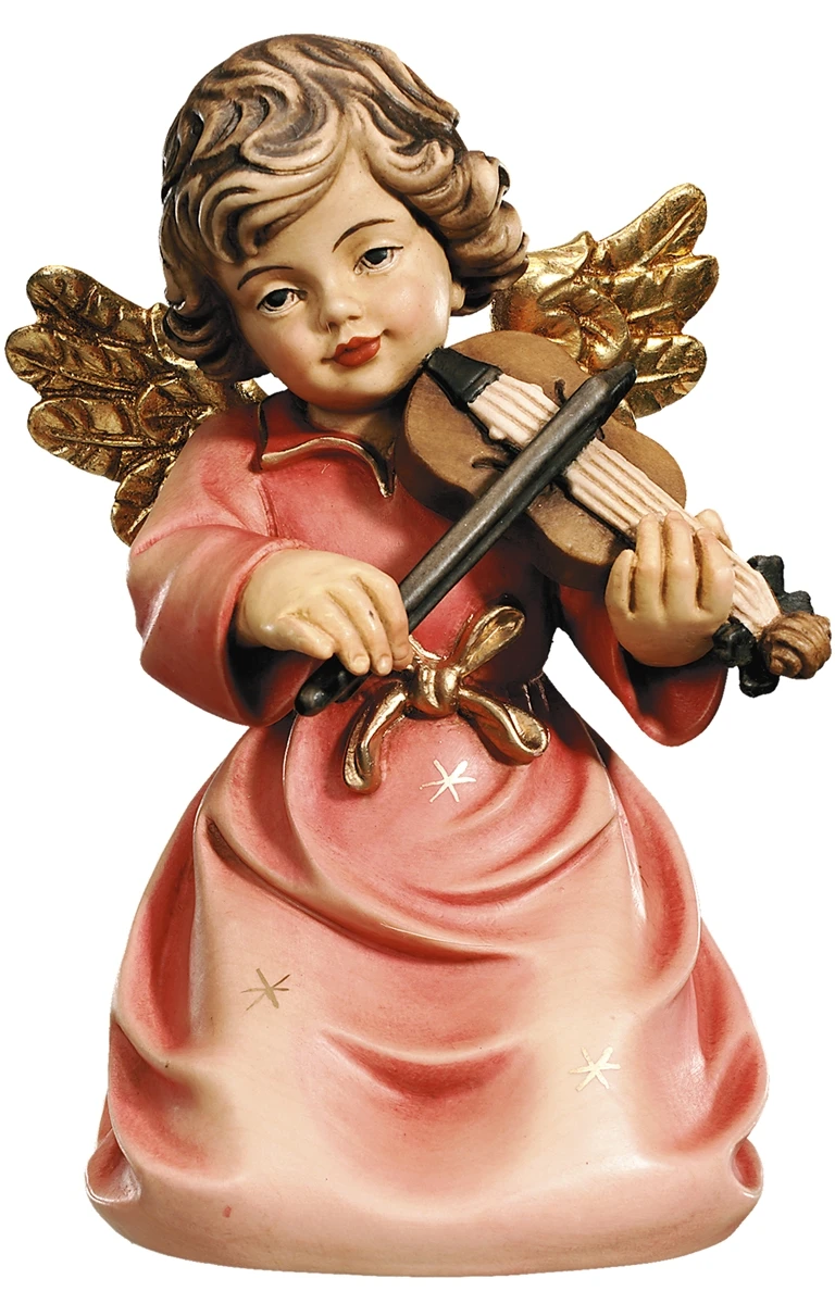 Angel kneeling with violin