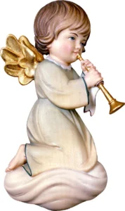 Angel with french horn. Relief