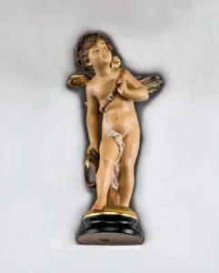 Angel of love, miniature wood carving.