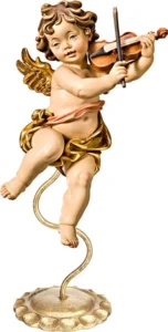 Musical angel violin with stand