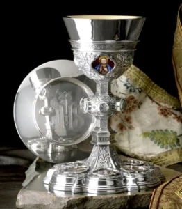 Cáliz y Patena Evangelistas, Crucifixion y Ascensión (Gótico)