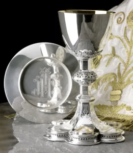 Cáliz y Patena Sagrado Corazón, Santa María y San José