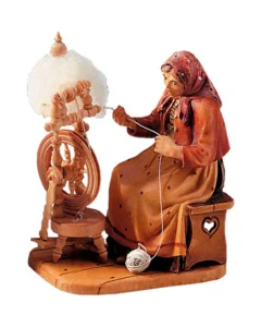 Woman with spinning wheel (Rustic Nativity)