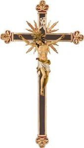 Corpus with cross baroque and rays (Crucifix)