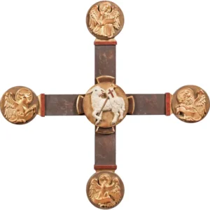 Crucifijo Cordero de Pascua y evangelistas