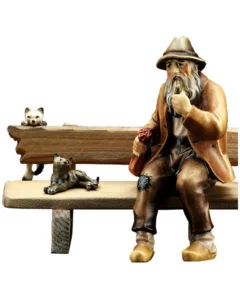 Man sitting on bench (Rustic Nativity)