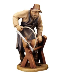 Woodman with round-saw (Rustic Nativity)