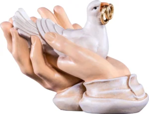 Mano protectora con paloma