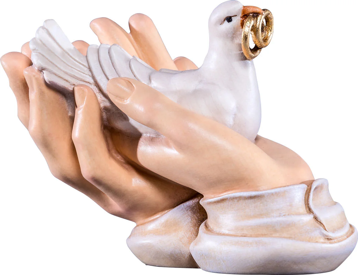 Protective hand with dove