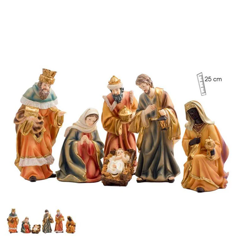 Nativity with Three Wise Men. 25 cm.