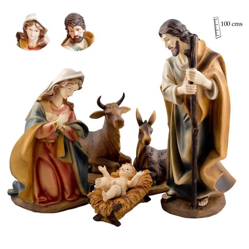 Nativity with animals. 100 cm.