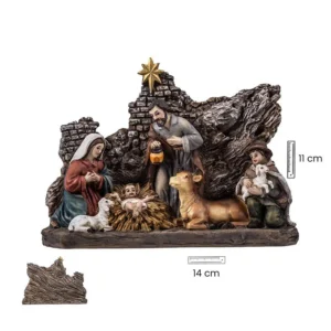 Nativity with shepherd and animals