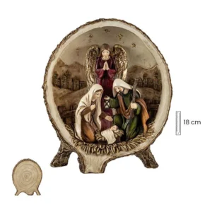 Nativity with manger in the shape of a trunk