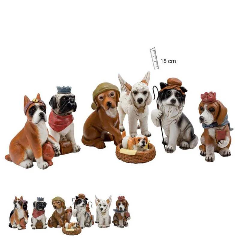 Dog Nativity, 6 pieces. Various measures