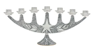 Modern seven-arm candlestick. Menorah.