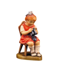 Girl with knitting needle (Rustic Nativity)