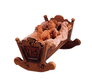 Infant Jesus with cradle (Rustic Nativity)