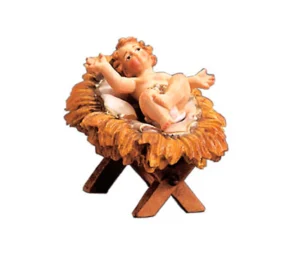 Infant Jesus with cradle 2 pieces (Rustic Nativity)