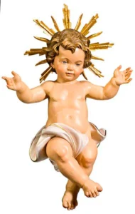 Niño Jesus de cuna con aureola