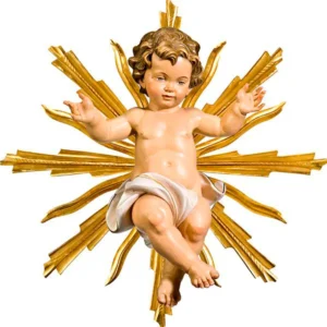 Niño Jesus de cuna con halo