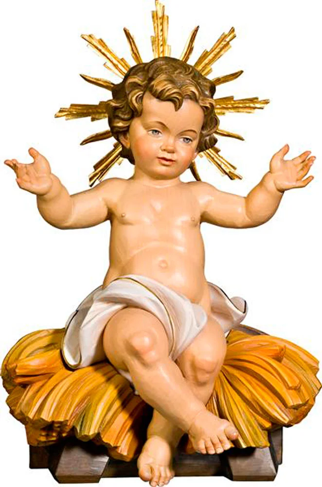 Jesus Child sitting with cradle